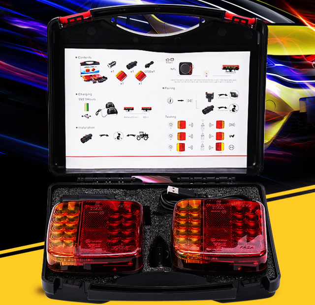 Wireless Trailer Lights, Magnetic LED Trailer Light Kit IP67 Waterproof Tow Tail Lights for Truck Boat Camper RV Towing