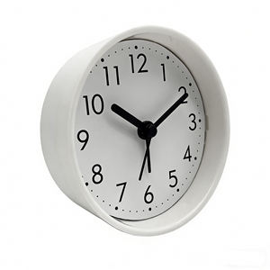 Horloge de bureau silencieuse en plastique blanc de 3 pouces pour cadeaux d'affaires et souvenirs - Product Image 3