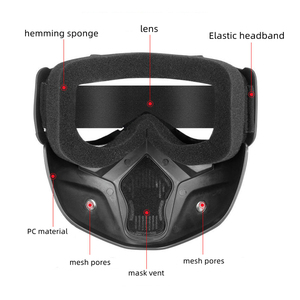 Nuovo Casco Aperto alla Moda con Visiera Staccabile, Occhiali e Maschera Antivento e Antipolvere per Moto e Uso Esterno - Product Image 6