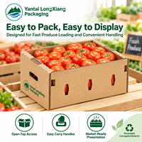 Groothandel Eco-vriendelijke Biologisch afbreekbare Herbruikbare Golfkartonnen Fruitbak met Aangepast Logo Gerecycleerde Tomaten- en Groentenverpakking