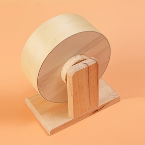 Roue d'exercice silencieuse en bois pour petits animaux, tapis roulant d'activité pour hamster, jouet de cage - Product Image 6