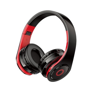 KSC-728 Red And Black <b>Bluetooth</b> Over Ear Headphones With Sd <b>Card</b> Slot - Product Image 1