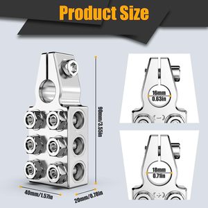 Kit de connecteurs de bornes de batterie, pince de borne de batterie 12 voies, borne supérieure conique en aluminium robuste 8-4/0AWG - Product Image 3