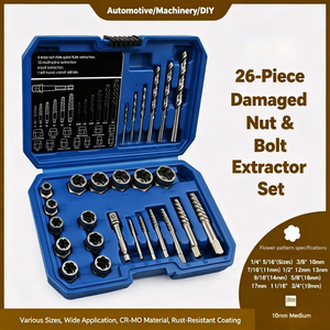 Bolt <b>Screw</b> Remover 26 Piece Set Spiral Flute Extractor Imperial Size Damaged <b>Screw</b> Repair Tool Kit - Product Image 3