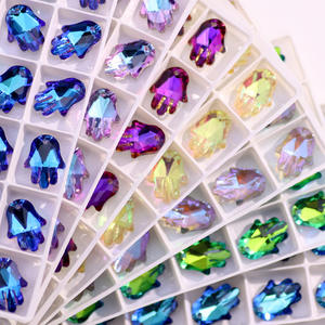 คริสตัลแบบหลุมเดียวรูปฝ่ามือคริสตัลพลอยเทียมแบบจุดสำหรับเครื่องประดับแบบทำมือเครื่องประดับสร้อยคอจี้ - Product Image 3