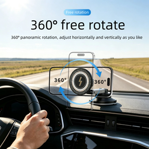 Press Twist 15W Fast Charging+360° <b>Rotation</b>+Removable Washable Gel+Detachable Magnetic Car Mount for Dashboard <b>Desk</b> Kitchen - Product Image 5