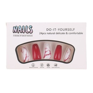<span class=keywords><strong>Manicura</strong></span> <span class=keywords><strong>Francesa</strong></span> Elegante <span class=keywords><strong>y</strong></span> Lujosa con Bloques de Color Rojo <span class=keywords><strong>y</strong></span> Blanco Vibrantes; Uñas Artificiales Reutilizables - Product Image 6