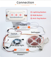 Offre Spéciale – Interrupteur Tactile Intelligent à Trois Boutons DC12V IP22 pour Miroir de Placard, Lumière d'Ambiance LED Colorée, Variateur 5A 60W RGB