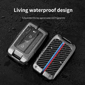 <span class=keywords><strong>Porte</strong></span>-clés de voiture 4 boutons en fibre de carbone métallique étanche et léger et luxueux pour Great Wall Gwm Wey Tank 300 500 2021 Smart Keychain - Product Image 5