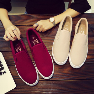 Vente en gros de chaussures coréennes en toile de couleur unie pour hommes, <span class=keywords><strong>espadrilles</strong></span> respirantes et décontractées à la mode, chaussures de marche d'été, tailles 39-46 - Product Image 4