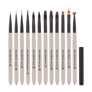 Lot de 12 pinceaux à gel avec manche en plastique pour ongles, poils en nylon, universels, pour manucure, liner, dégradé, kit de pinceaux pour nail art - Product Image 2
