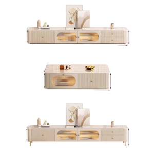 Nouvel ensemble de tables basses aspect ardoise 2026 pour salon, combinaison compacte de meuble TV de style luxueux pour petits appartements - Product Image 6