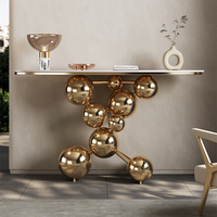 Table de porche de luxe Table de console murale en marbre design Hall d'entrée Table de vue simple post-moderne pour meubles de salon