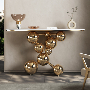 Luxe Veranda Tafel Designer Marmeren Muur <span class=keywords><strong>Console</strong></span> Tafel Hal Post-Moderne Eenvoudige Eindtafel Voor Woonkamer Meubels - Product Image 3