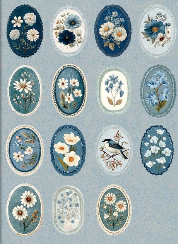 ลายดอกไม้สีเขียว