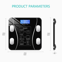 Báscula Digital Inteligente de Bajo Precio con Bluetooth y Función de IMC, Báscula de Grasa Corporal Inteligente, Báscula Electrónica Personal de 180 kg