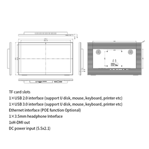 Cheap 21.5 Inch Wall-Mounted <strong>Capacitive</strong> <strong>Touch</strong> <strong>Screen</strong> Digital Signage Advertising Player Android OS Smart WiFi 4GB <strong>USB</strong> 3G Camera