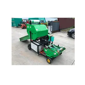 China Factory manufacturer touch panel mini round corn stalk alfalfa straw hay baler silage packing machine for sale