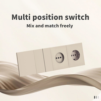 Interruptores y Enchufes de Pared WESA Ultrafinos con Botón Pulsador EU de 1/2/3 Vías con Enchufe USB Tipo C, Combinación Libre, Diseño Moderno de Lujo