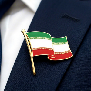 Bulk Country National Souvenir Enamel Metal Badge Custom Lion and Sun Iran Flag <b>Pin</b> Plated Traditional Silk Screen Printing - Product Image 4