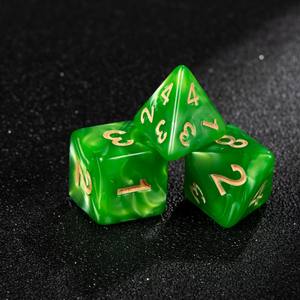 ชุดลูกเต๋า DND สีเขียวสั่งทำพิเศษ รุ่นโบราณ รูปทรงหลายเหลี่ยม D20 วัสดุอะคริลิก สำหรับเกม Dungeons & Dragons RPG บนโต๊ะ - Product Image 5