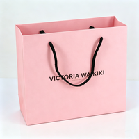 Sacs en papier roses imprimés pour vêtements de luxe, sacs cadeaux personnalisés avec logo, sacs d'emballage pour chaussures, sacs de shopping professionnels – Approvisionnement direct usine