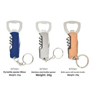 Factory 3 in 1 Multi Tool Wine & Beer <b>Bottle</b> Opener Keychain, Portable Stainless Steel Corkscrew Cap Remover for Bar Gadget - Product Image 4