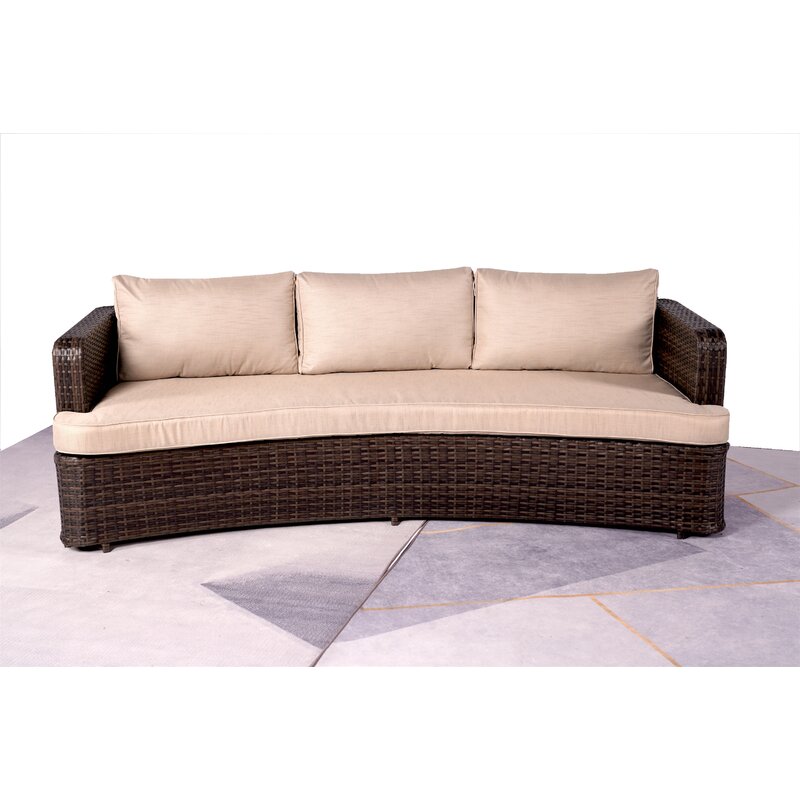 Popular new outdoor furniture garden sectional daybed rattan chaise lounge