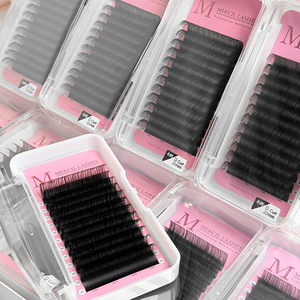 ขนตาปลอมแคชเมียร์เกาหลี PBT แบบเส้นใยสังเคราะห์  ถาดขนตาแบบเส้นต่อเส้น  ขนตาแบบกำมะหยี่เนื้อแมท  ทำด้วยมือ  ไม่ทดลองกับสัตว์ - Product Image 3