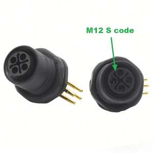 Westsam M12 Connecteur 4 broches femelle à angle droit S Code Din Montage sur panneau Connecteurs Eurofast industriels pour applications d'alimentation PC - Product Image 2