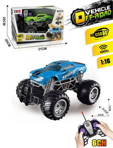 49-تردد <span class=keywords><strong>1</strong></span> مقياس <span class=keywords><strong>6</strong></span> قنوات RC مركبة على الطرق الوعرة مع شاحن وحدة تحكم عن بعد 16 مضمنة في العبوة - Product Image 3