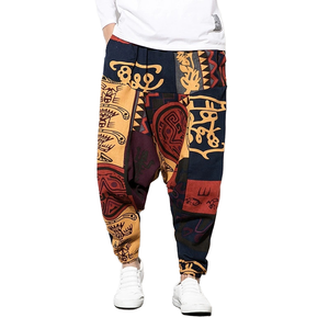 Vente en gros printemps/été 2025 nouvelle mode pantalons décontractés en coton et lin imprimés pour hommes pantalons <span class=keywords><strong>Harun</strong></span> multicolores - Product Image 1