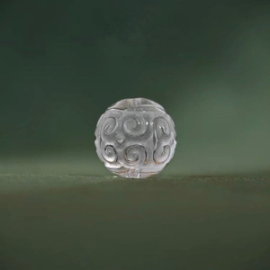 Cuentas de cristal con patrón redondo suelto blanco Natural, accesorios de materiales hechos a mano DIY, pulsera de piedras preciosas múltiples, pieza única - Product Image 1