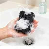 Balle corporelle hypoallergénique en konjac, design ours, pour un nettoyage en profondeur des pores et une exfoliation douce, pour le soin de la peau des adultes et des bébés.