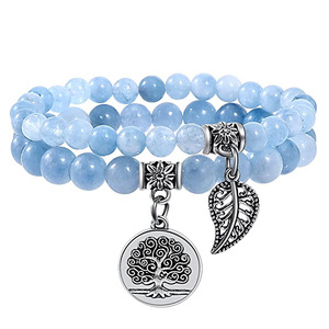 <span class=keywords><strong>Bracelet</strong></span> <span class=keywords><strong>de</strong></span> perles <span class=keywords><strong>de</strong></span> pierres précieuses naturelles Chakra pour <span class=keywords><strong>femme</strong></span> avec pendentifs à breloque <span class=keywords><strong>arbre</strong></span> <span class=keywords><strong>de</strong></span> <span class=keywords><strong>vie</strong></span> et feuille Bracelets extensibles en cristal - Product Image 5