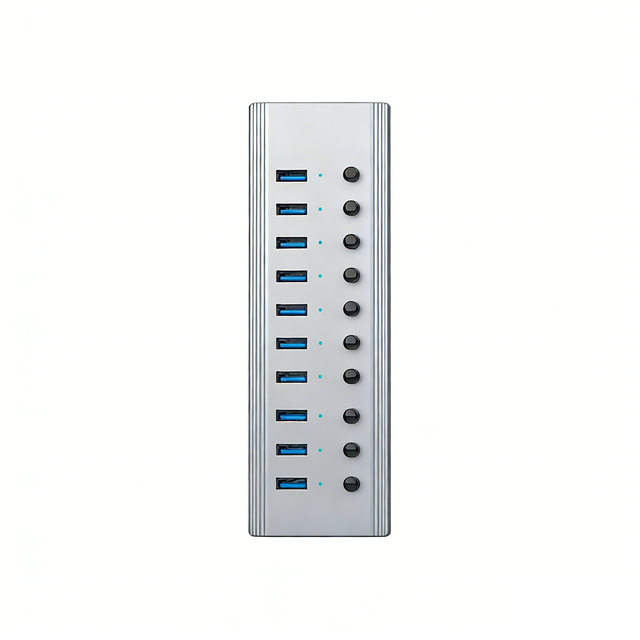 JHB021 10-Port Industrial HUB USB 3.0-Aluminum Alloy USB a 3.0*10 Ports in Stock
