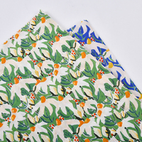 Tissu 100 % coton imprimé à la main style bohème, motif floral bleu et blanc, faible MOQ, tissu doux pour robes, chemisiers et confection de vêtements pour femmes