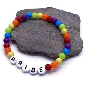 Bracelet lesbien <span class=keywords><strong>bi</strong></span> trans queer gay, bracelet en acrylique avec lettres arc-en-ciel, bracelet de fierté LGBT - Product Image 5