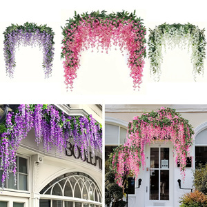 DAMAI Ghirlanda di Fiori Artificiali di Glicine in Plastica e Seta, 5 Pezzi, 36 Piedi, Bianca, Extra Grande, per Matrimoni, <span class=keywords><strong>Casa</strong></span>, Giardino, <span class=keywords><strong>Arco</strong></span> Esterno - Product Image 3