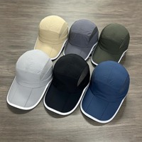 Gorra de Béisbol Unisex con Logotipo, Impermeable, de 5 Paneles, 100% Poliéster Oxford, Corona Suave de Velour, Cierre de Hebilla Metálica, Ligera y Transpirable