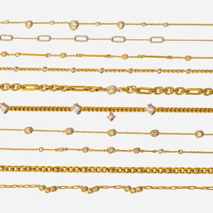 <b>Titanium</b> Steel Zircon Necklace Geometric Design Everyday Wear Unisex <b>Chain</b> Jewelry - Product Image 1