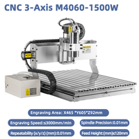 Router pengukir CNC Mini 6040 Port paralel USB 3 sumbu 4 sumbu 600X400mm untuk pekerjaan kayu logam PCB mesin penggilingan pengukir 1500W