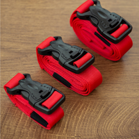 Sangles de cargaison légères, réglables et portables en nylon rouge pour l'extérieur, avec boucles à dégagement rapide, attaches de câbles et sangles pour le camping, la randonnée et l'escalade