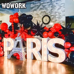 WOWORK Accessoire <span class=keywords><strong>de</strong></span> mariage Grandes lettres <span class=keywords><strong>PARIS</strong></span> lumineuses <span class=keywords><strong>de</strong></span> 8 et 10 pieds avec tour Eiffel comme pièce maîtresse pour la décoration <span class=keywords><strong>de</strong></span> fond d'événement - Product Image 2