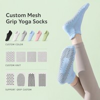 Chaussettes de yoga respirantes antidérapantes printemps/été en maille respirante en nylon pour Pilates et Barre, chaussettes basses pour femmes