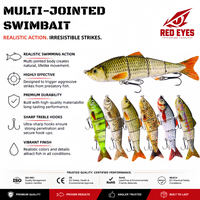 Échantillon gratuit Leurre de pêche multi-sections 4 sections 12CM 16.8G 6 hameçons, leurre dur imitation pour achigan, brochet, luciole, exportation