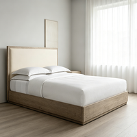 Tête de lit en tissu écologique durable et moderne, panneau en bois massif richement texturé, lit multifonctionnel pour appartement et maison