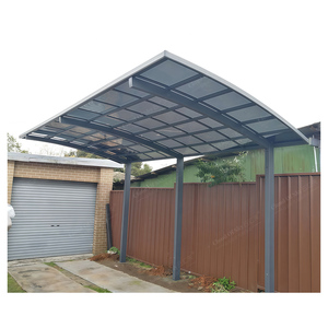 Tahan lama gaya baru atap polikarbonat luar ruangan kerai tahan hujan bingkai aluminium mobil penampungan tenda Arched Carport kanopi - Product Image 2