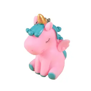 3D PVC mềm mini phim hoạt hình phụ nữ dễ thương động vật Vòng tay Túi Kawaii Keychain phụ kiện ví quyến rũ nhựa Unicorn Keychain
