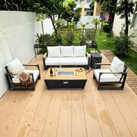 Table de foyer extérieur au propane rectangulaire moderne pour la cour, foyers élégants pour le divertissement en plein air